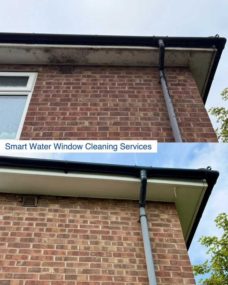 Grimy fascias and soffits washed back to white